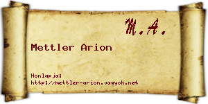 Mettler Arion névjegykártya